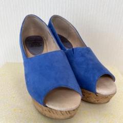 【美品】cavacava ウェッジソールのサンダル　ブルー