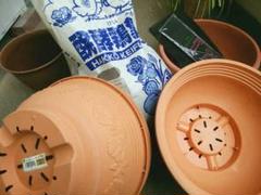 【送料込☆used】プラ植木鉢6個セット&発酵鶏糞 約10kg