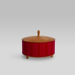 イタリア発「PAOLA LENTI」木製 テーブルアクセサリー 小物入れ 赤