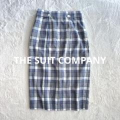 THE SUIT COMPANY スカート サイズ38 チェック柄 ブルー系