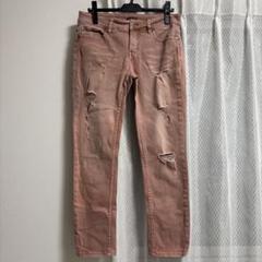 レディース ボトム ジーンズ パンツ ダメージジーンズ ピンク ダメージ