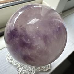 高品質✴︎アメジスト瑪瑙✴︎結晶ザクザク虹あり/スフィア/大玉
