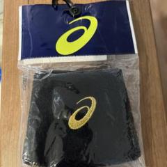 新品未開封　asics アシックス　リストバンド　ブラックゴールド