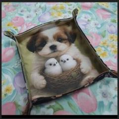 ハンドメイド♡ファブリックトレイ(シーズー)