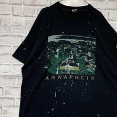 USA製90sヴィンテージTシャツ！シングルステッチブラック半袖古着2XL724