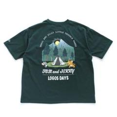 ロゴス トムとジェリー キャンプ Tシャツ グリーン【Ｌ】