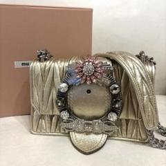 miumiu ミュウミュウ マテラッセ クリスタル チェーンショルダーバッグ