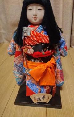 市松人形 オレンジ和服 黒髪 市松人形 オレンジ和服 黒髪（市松人形 日本 伝統の写真素材