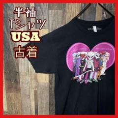 キャラクター プリント アニマル M ブラック メンズ 古着 半袖 Tシャツ