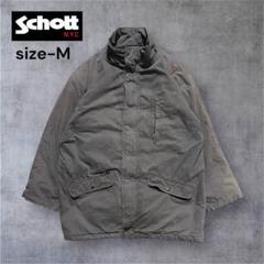 00s Schott N.Y.C ミリタリージャケット M 刺繍ロゴ グレー