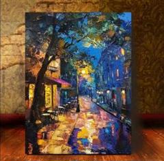 P. Preux 冬の風景 油彩画 金色フレーム付き
