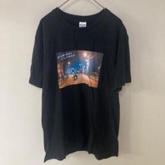 くま　プリント　Tシャツ　黒　ブラック　かわいい　夜景　ユニセックス　Sサイズ