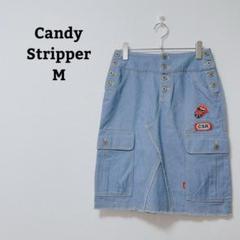 【美品】キャンディストリッパー　パッチワーク　デニムブルゾン　ダメージ加工　M 美品】キャンディストリッパー パッチワーク デニムブルゾン