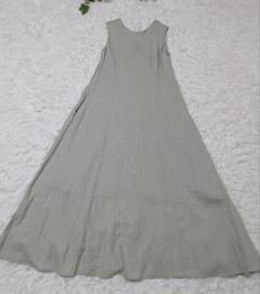 【良品】スローブイエナ　リネン　ロングワンピース　フレアー　ノースリーブ