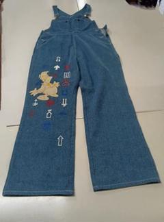 DISNEY ドナルド刺繍 デニム オーバーオール M〜L