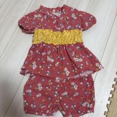 赤色花柄甚平スタイル futafutabirthday 90サイズ