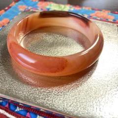 本物 アラシャンメノウ阿拉善くり抜きバングル 内径56.5mm No.328