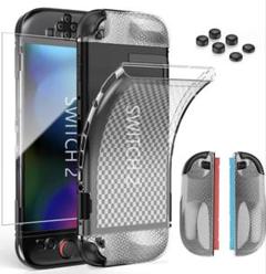 Switch2 カバー 新品 クリアケース ガラスフィルム ソフトケース TPU