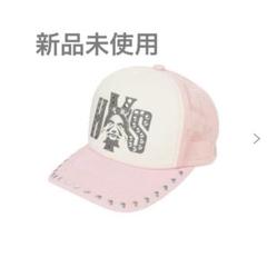 HYSTERIC GLAMOUR HYPNOTIZED LOGO キャップピンク HYPNOTIZED LOGO ラインストーンメッシュキャップ（キャップ