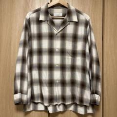 PHEWNY チェックガウンシャツ PHEENY フィーニー Rayon ombre check open collar shirt