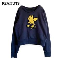PEANUTS ウッドストック長袖スウェット【F】トレーナー ショート丈 古着