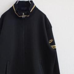 オールドナイキ★トラックジャケット L 刺繍ロゴ 両面デザイン ヴィンテージ 黒 オールドナイキトラックジャケット L 刺繍ロゴ 両面デザイン