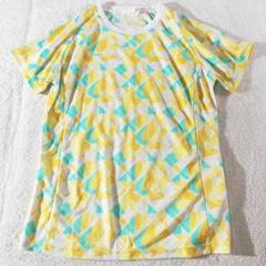 ルコックスポルティフ Tシャツ 総柄 ゲームシャツ 吸汗速乾 ゴルフウェア M
