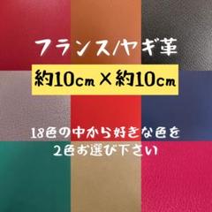 フランス産ヤギ革 2色2枚セット 約10cm×約10cmのサムネイル