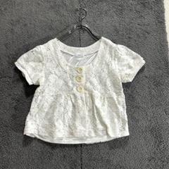 【t.m.h】M 白 花柄 ボレロ 半袖 総レース おしゃれ着 コットン生地