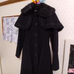 Innocent World 黒 リボンポケット裾フリルロングコート Sサイズハ Innocent World 黒 リボンポケット裾フリルロングコート Sサイズハ