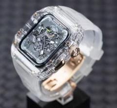 44mm☆Apple Watchバンド　ラバーベルト　カバー　クリアケースRS2