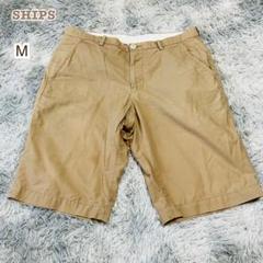 シップス【M】コットンリネン ハーフパンツ シンプル アウトドア 日本製
