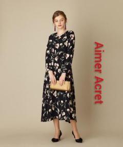 ランキング入賞商品 エメ ロングワンピース 黒 フォーマル フリル 9ar ノースリーブ 結婚式 定価から3０ オフ