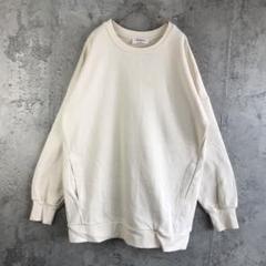 Y3217古着　トレーナー　スウェット　クリーム　無地　90s Y2K