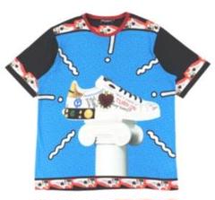 DOLCE&GABBANAポルトフィーノスニーカー総柄プリントTシャツ