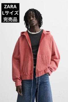 ★ドイツ発*ZARA*新作*タイダイウォッシュ加工フーディ/RED★ ☆ドイツ発*ZARA*新作*タイダイウォッシュ加工フーディ/RED
