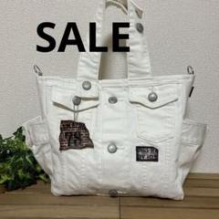 BIG size★Gジャン デニムリメイク トートバッグ ポーチ付き オーバーオールBIGトート チャーム付き デニムリメイク 659