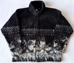 90s MAZMANIA マズマニア ウルフ 狼 fleece jacket - メルカリ