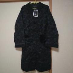 あゆ子　LANVIN　ブラック 花柄 ロングコート リボン付き あゆ子様専用 LANVIN ブラック 花柄 ロングコート リボン付き