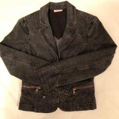 MAX&CO マックスアンドコー　ノーカラーデニムジャケット　ストレッチ　36 ノーカラー デニム ジャケット レディース オーバーサイズ G