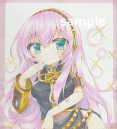 手描きイラスト ボーカロイド 巡音ルカ 小色紙