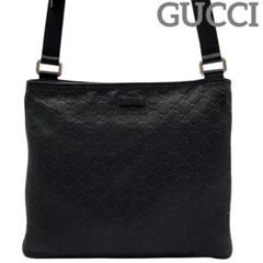 GUCCI グッチ　ショルダーバッグ　斜めがけバッグ　シマライン　レザー
