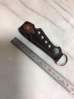 サンダーバード ヘッド風!革ベルトループ/シールドホルダー 黒
