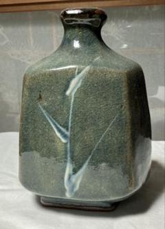 森山窯　呉須釉　花器　島根県　民藝