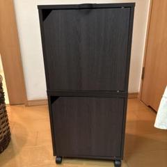 木製収納ボックスキャスター付きブラウン