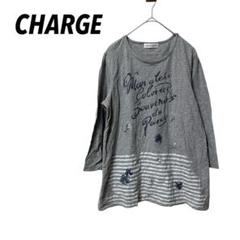 【チャージ】Tシャツ　カットソー　七分袖　プリント　日本製