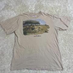 ヴィンテージ 古着 南アフリカ製 サファリ　ライオン　半袖　Tシャツ　ベージュ