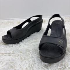 【本物保証】 廃盤✨crocs クロックス ハバナ サンダル w8 ウェッジソール 靴