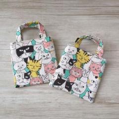 ミニトート　ハンドメイド　ギフト　ポーチ　猫柄