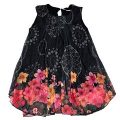 Desigual デシグアル ノースリーブ ブラウス チュニック 総柄 36 Desigual デシグアル チュニックトップス 和柄 ノースリーブ